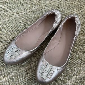 Tory Burch Melinda Gold Leather Ballet Flat size 9